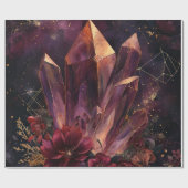 Gothic Amethyst Blumen Galaxy Muster Geschenkpapier (Flach)