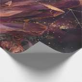 Gothic Amethyst Blumen Galaxy Muster Geschenkpapier (Ecke)