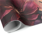 Gothic Amethyst Blumen Galaxy Muster Geschenkpapier (Rolleneckpunkt)
