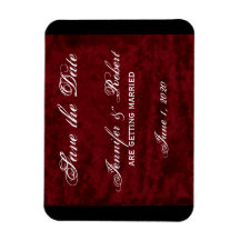 Gothic Angel on Red Velvet Save the Date