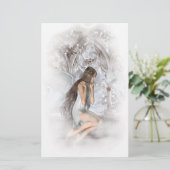 Gothic Angel und ihre Dove Vignette Briefpapier (Stehend Vorderseite)