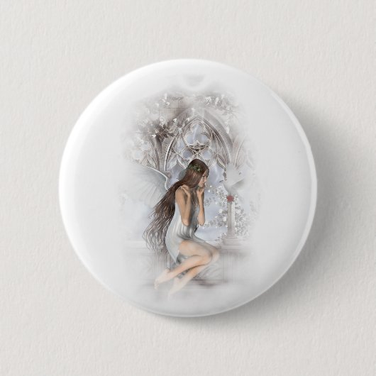 Gothic Angel und ihre Dove Vignette Button (Vorderseite)