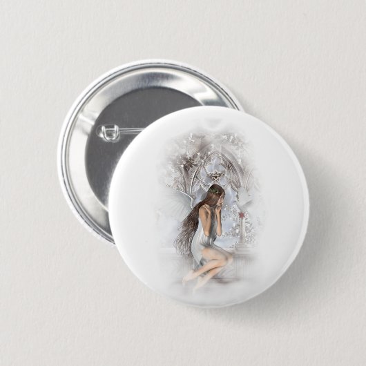 Gothic Angel und ihre Dove Vignette Button (Vorne & Hinten)