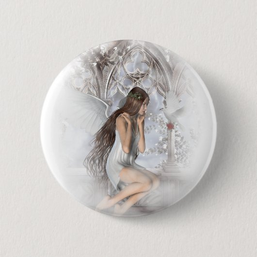 Gothic Angel und ihre Dove Vignette Button (Vorderseite)
