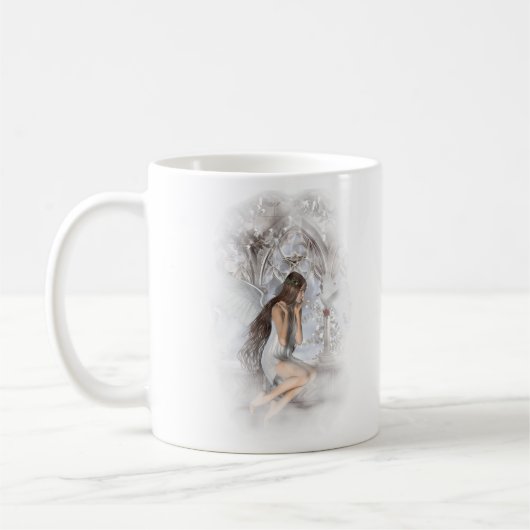 Gothic Angel und ihre Dove Vignette Kaffeetasse (Links)