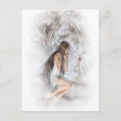 Gothic Angel und ihre Dove Vignette Postkarte (Vorderseite)