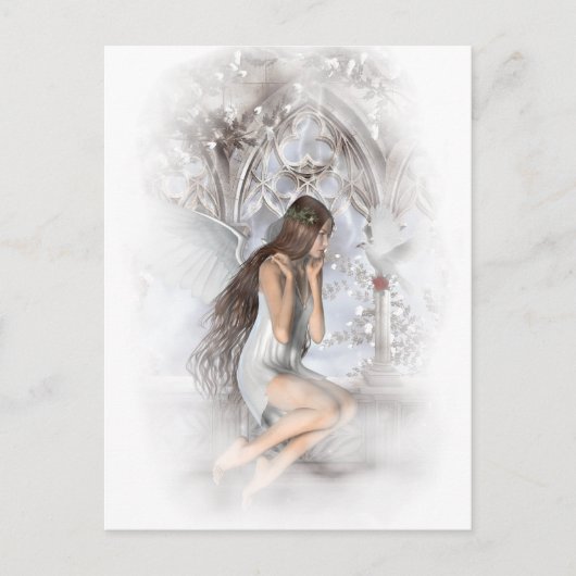Gothic Angel und ihre Dove Vignette Postkarte (Vorderseite)