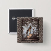 Gothic Angel und ihre Taube Button (Vorne & Hinten)