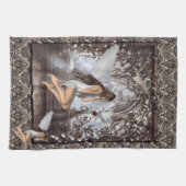 Gothic Angel und ihre Taube Küchentuch (Horizontal)