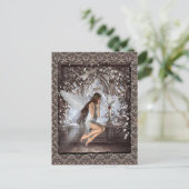 Gothic Angel und ihre Taube Postkarte (Stehend Vorderseite)