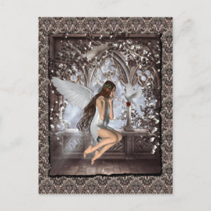 Gothic Angel und ihre Taube Postkarte