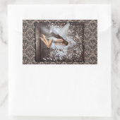 Gothic Angel und ihre Taube Rechteckiger Aufkleber (Tasche)
