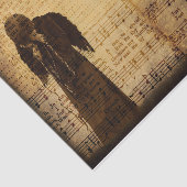Gothic Angel Vintag Sepia Sheet Music Texture Seidenpapier (Ausschnitt)