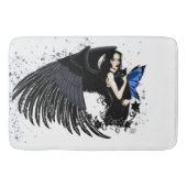 Gothic Angel Wings Black Cat Badematte (Vorderseite)