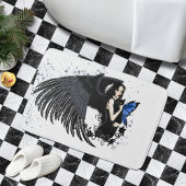 Gothic Angel Wings Black Cat Badematte