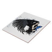 Gothic Angel Wings Black Cat Fliese (Seite)