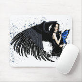 Gothic Angel Wings Black Cat Mousepad (Mit Mouse)