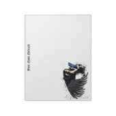 Gothic Angel Wings Black Cat Notizblock (Rotiert)
