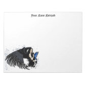Gothic Angel Wings Black Cat Notizblock (Vorderseite)