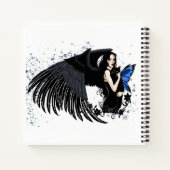 Gothic Angel Wings Black Cat Notizblock (Rückseite)