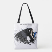 Gothic Angel Wings Black Cat Tasche (Rückseite)