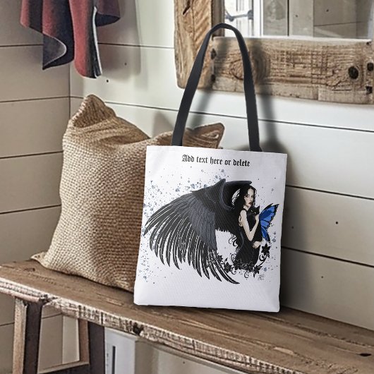 Gothic Angel Wings Black Cat Tasche