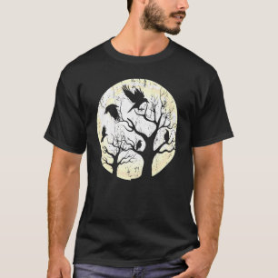 Gothic Animal Forest Bird Raven Creepy Night Moonl T-Shirt