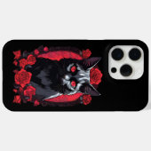 Gothic Animal Portrait | Schwarze Katze Case-Mate iPhone Hülle (Rückseite (Horizontal))