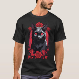 Gothic Animal Portrait | Schwarze Katze T-Shirt