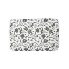 Gothic Animal Skull mit Blume Muster Badematte