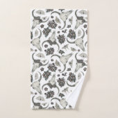Gothic Animal Skull mit Blume Muster Badhandtuch Set (Handtuch)