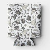 Gothic Animal Skull mit Blume Muster Dosenkühler (Vorderseite)