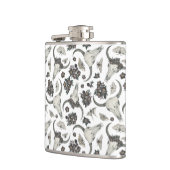 Gothic Animal Skull mit Blume Muster Flachmann (Links)