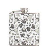 Gothic Animal Skull mit Blume Muster Flachmann (Vorderseite)