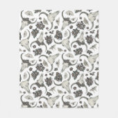 Gothic Animal Skull mit Blume Muster Fleecedecke (Vorderseite)