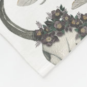 Gothic Animal Skull mit Blume Muster Fleecedecke (Ecke)