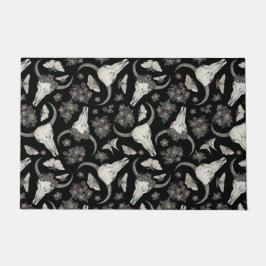 Gothic Animal Skull mit Blume Muster Fußmatte