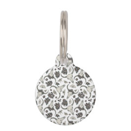 Gothic Animal Skull mit Blume Muster Haustiermarke