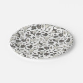 Gothic Animal Skull mit Blume Muster Pappteller (Schrägansicht)