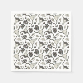 Gothic Animal Skull mit Blume Muster Serviette