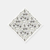 Gothic Animal Skull mit Blume Muster Serviette (Ecke)