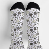 Gothic Animal Skull mit Blume Muster Socken (Oben)