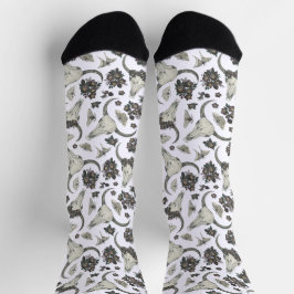 Gothic Animal Skull mit Blume Muster Socken