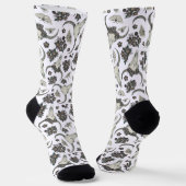 Gothic Animal Skull mit Blume Muster Socken (Gewinkelt)