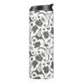 Gothic Animal Skull mit Blume Muster Thermosbecher (Nach links gedreht)