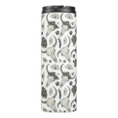 Gothic Animal Skull mit Blume Muster Thermosbecher (Rückseite)