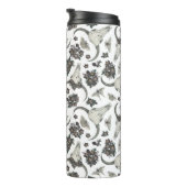 Gothic Animal Skull mit Blume Muster Thermosbecher (Nach rechts gedreht)