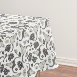Gothic Animal Skull mit Blume Muster Tischdecke