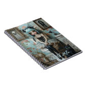 Gothic Anime Fairy & Cat im Bad Personalisiert Notizblock (Rechte Seite)