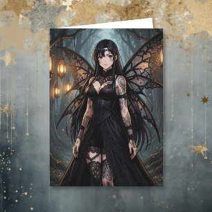 Gothic Anime Feen Mädchen   Ich denke an Dich Karte